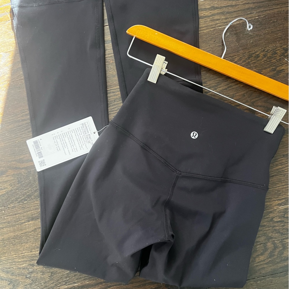 NWT Lululemon Align High Rise Mini Flare Black Pant 28” short 4 s Xs flood
